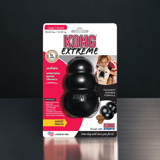 KONG Extreme sort legetøj – stærkt tyggelegetøj til store hunde
