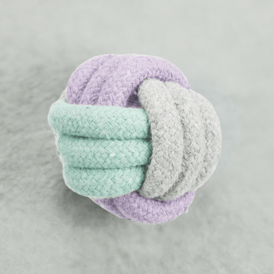 Trixie rebbold 6 cm i grå, mint og lilla – perfekt tyggelegetøj til hvalpe