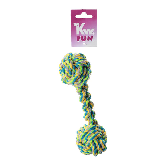 KW Multicolor Cotton Rope Dumbell, 21 cm