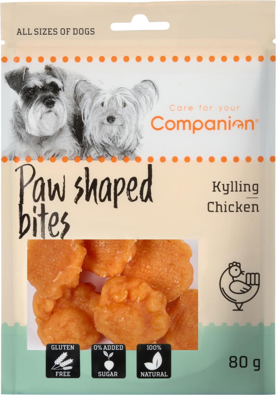 Companion "Paw shape bites" Chicken, 80 gram