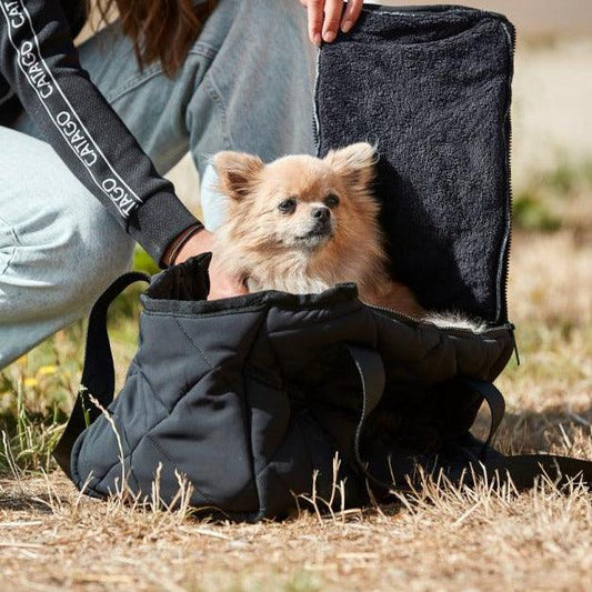 🐾 Catago Quilted Hundetaske – Komfortabel & stilfuld til små hunde 🖤✨