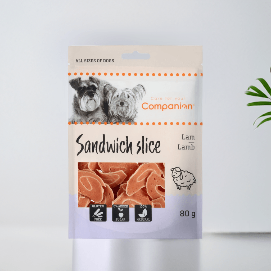 Companion Sandwich Slice Lamb 🐑🐾 – glutenfri lammegodbidder til hunde, 80 g