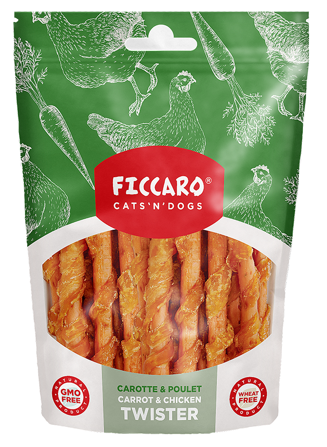 Ficcaro "Twisters med gulerod og kylling"