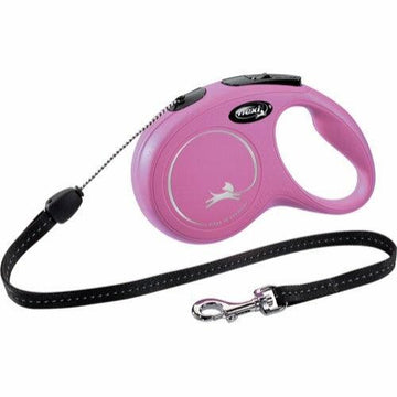 flexi-new-classic-hundesnor-8m-små-hunde-20kg-rød-blå-pink