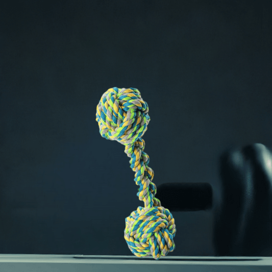 KW Multicolor Cotton Rope Dumbell, 21 cm