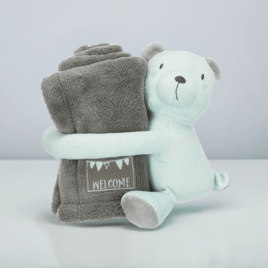 Trixie hvalpetæppe med bamse, blå
