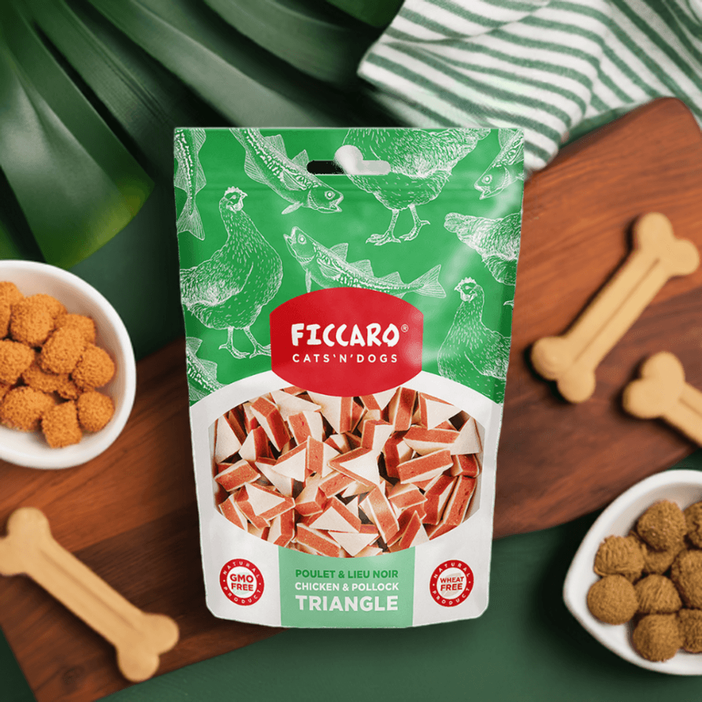 Ficcaro Hundegodbidder "Kylling og sej trekanter"