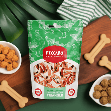 Ficcaro Hundegodbidder "Kylling og sej trekanter"