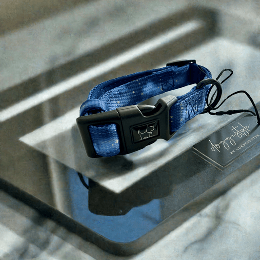 Hundehalsbånd "Blue Heaven" – Eksklusivt design fra Doggistyle by Luksuspoter