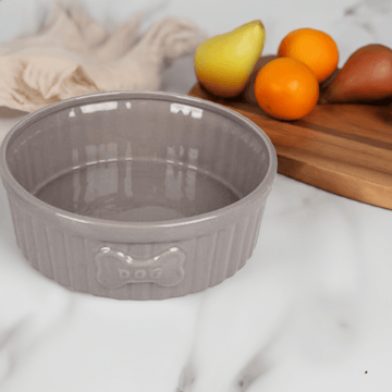 Flamingo dog bowl "Mabel Taupe"