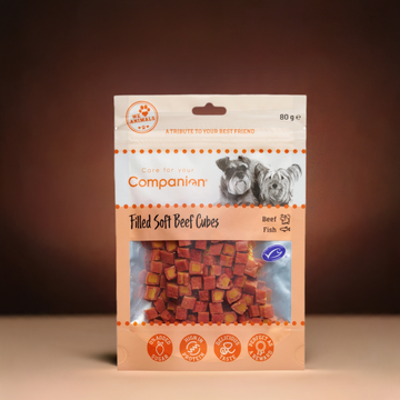 Companion "Bløde okseterninger fyldt med laks og torsk" 80 gram, 100 % naturlig (kopi)
