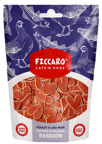 Ficcaro "Kylling og sej " Hjerteformet