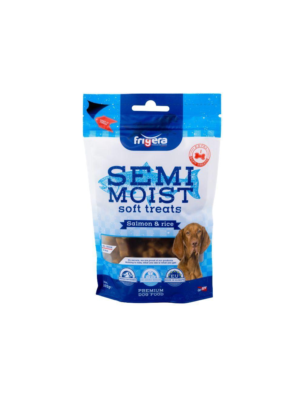 Frigera Semi-Moist soft med Laks/Ris, 165 gram, fremstillet i Europa - Luksuspoter.dk