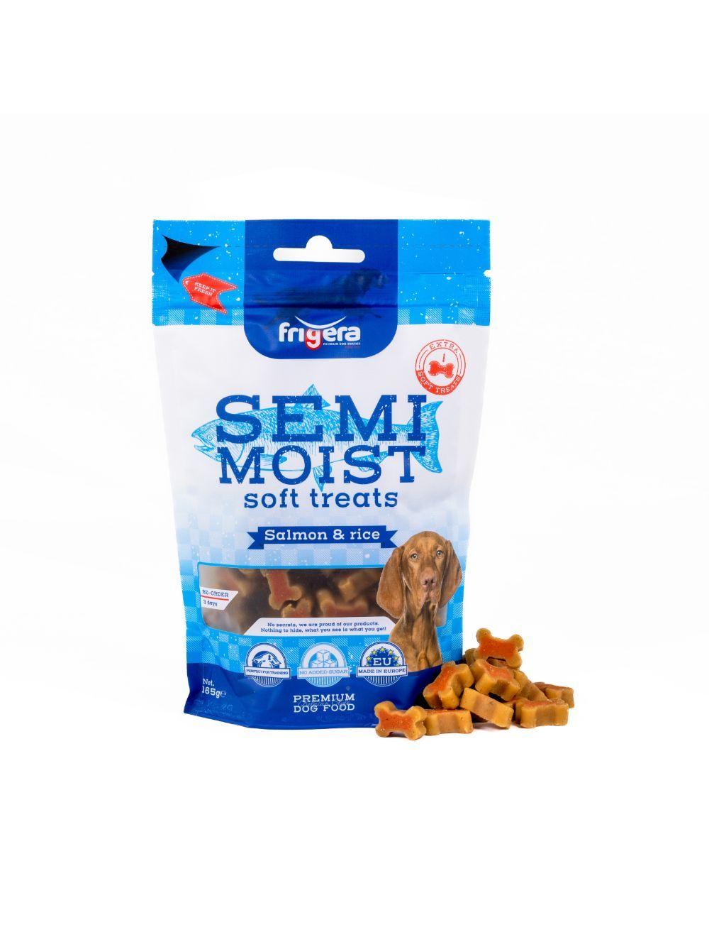 Frigera Semi-Moist soft med Laks/Ris, 165 gram, fremstillet i Europa - Luksuspoter.dk