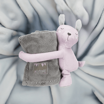 Blødt rosa Trixie hvalpetæppe med bamse – allergivenligt hundetæppe til hvalpe og små hunde