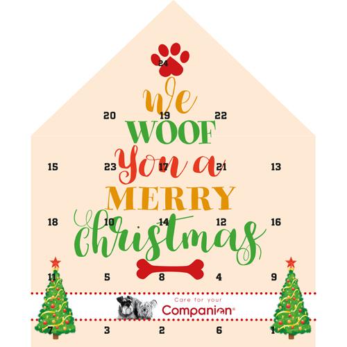 Companion julekalender til hund med 24 låger (trekant)